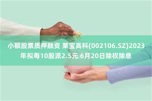 小额股票质押融资 莱宝高科(002106.SZ)2023年拟每10股派2.5元 6月20日除权除息