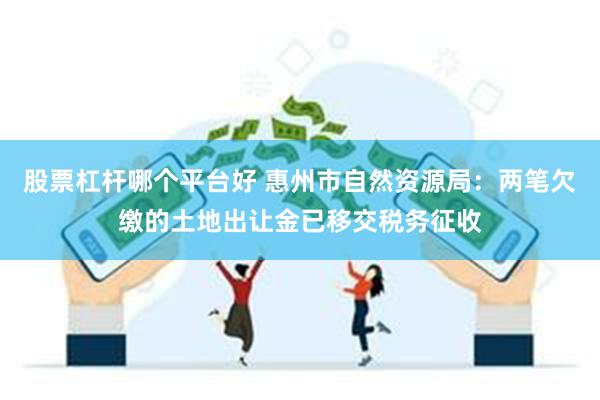 股票杠杆哪个平台好 惠州市自然资源局：两笔欠缴的土地出让金已移交税务征收