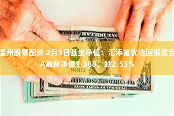 温州股票配资 2月5日基金净值:汇添富优选回报混合A最新净值1.388,跌2.53%