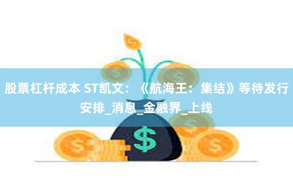 股票杠杆成本 ST凯文：《航海王：集结》等待发行安排_消息_金融界_上线
