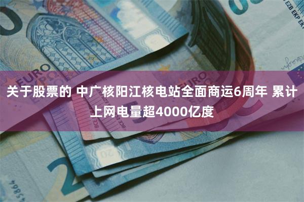 关于股票的 中广核阳江核电站全面商运6周年 累计上网电量超4000亿度